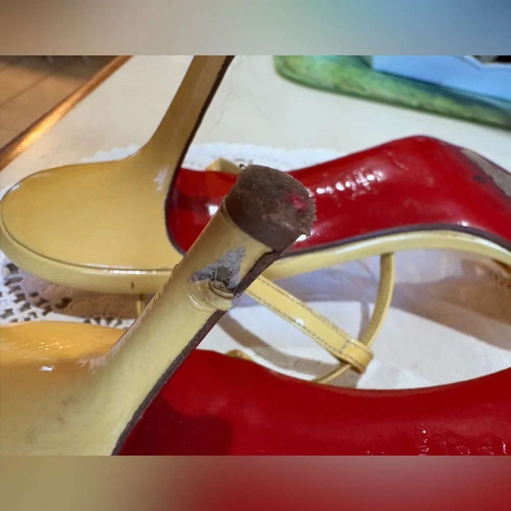 Christian Louboutin Yellow Strappy Sandals - Picture 10 of 11